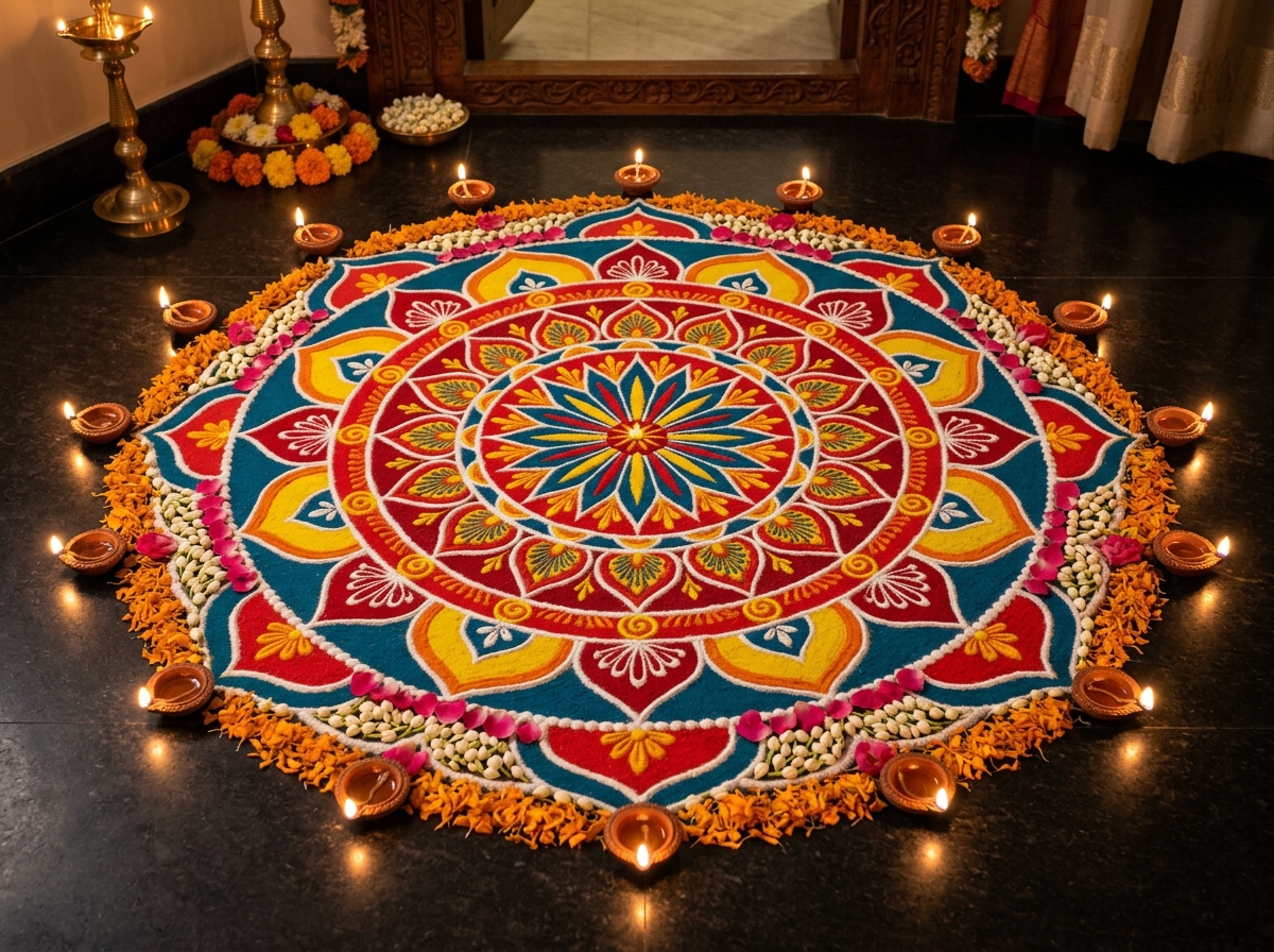 Rangoli Art & Sacred Floor Geometry
